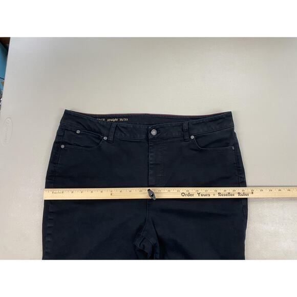 Talbots Heritage Straight Jeans Womens 16/33 Black Stretch Denim Fits 37x33 - Picture 6 of 14
